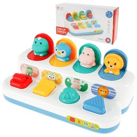 Baby Pop Up Toys, Pop up Cause and Effect Montessori Toys, Hide and Seek Animal Toy for 1 2 Year Old Boys Girls, Creative Pop-up Interactive Early Learning Development Toy for Toddlers