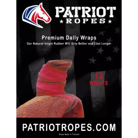 Patriot Ropes Red 100% Virgin Rubber Premium Saddle Horn Dally Wraps, 12 Pack