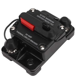 Qii lu 12V 30A/40A/60A Car Stereo Audio Resettable Inline Circuit Breaker Self Healing Fuse Metal (60A)