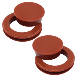 LifCratms 2 Set 2 Inch Silicone Patio Table Umbrella Hole Ring Plug with Cap Set for Outdoors Patio Table Deck Yard (Reddish Brown)