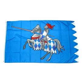 Knight with Horse Flag 90 x 150 cm Blue