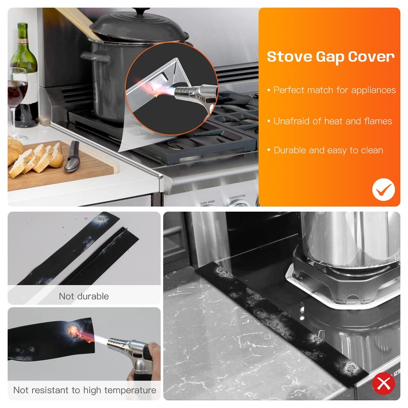 Stove Gap Covers, 25.6" Long & 0.4" Wide Stove Counter