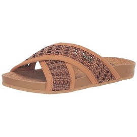 Reef Women's Cushion Woven Bloom Slide Sandal, Brunette, 6