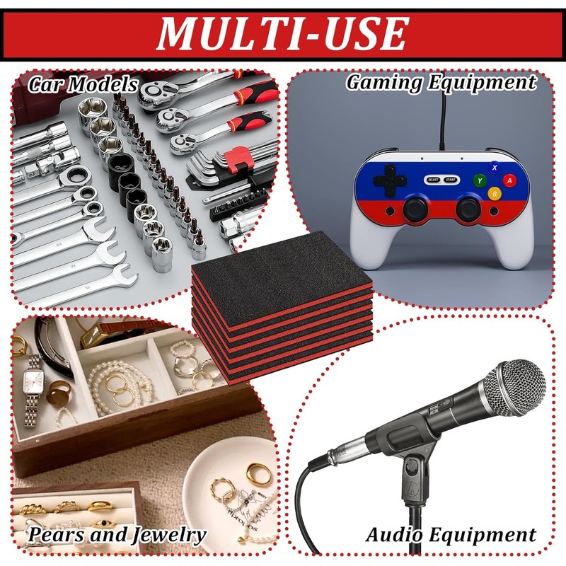 6 Pack Tool Box Foam,Foam Inserts for Cases, 18 x
