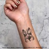 4 x 'German Shepherd with Floral Crown Portrait' Temporary Tattoos
