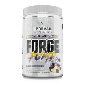I-Prevail Supplements Forge Pump V2 Non-Stimulant Pre-Workout Nitric Oxide Boosting Powder with Nootropics Unprecedented Pumps | Massive Blood Flow and Hydration