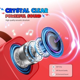 Mini Karaoke Machine Toys Gifts: Kids Toys Birthday Gifts for 4 5 6 7 8 9 Years Old Girl Boy LED Portable Bluetooth Speaker with 2 Wireless Microphone Girl Boy Kid Adult Gift Age 3-12+