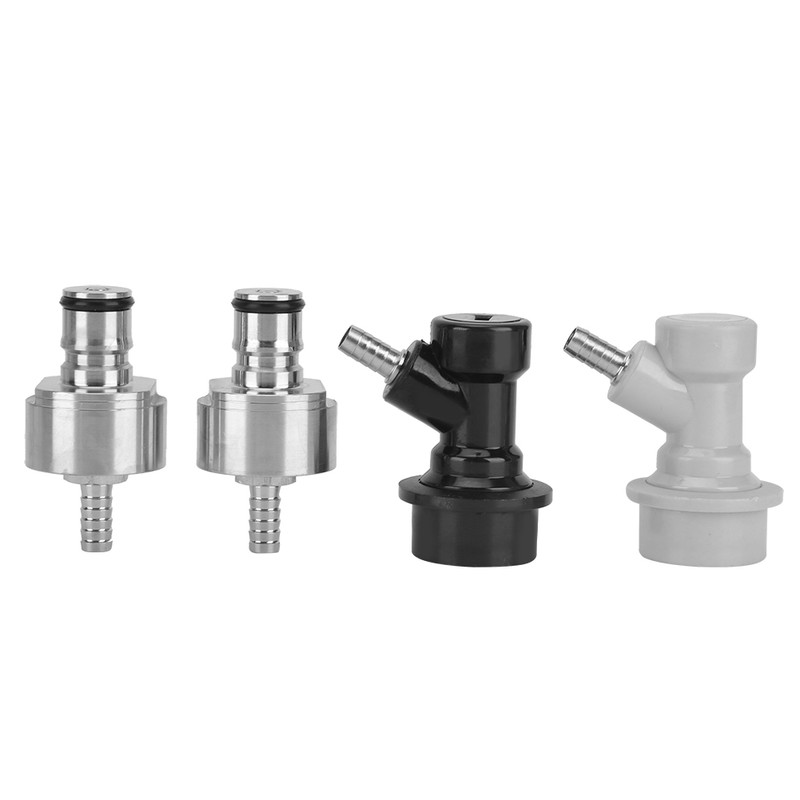 2Pcs Stainless Steel Carbonation Cap with 2Pcs Barb Ball Lock