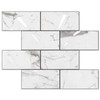 STICKGOO Subway Tile Peel and Stick Backsplash, Glossy White Marble