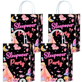 Roselush 16 Pcs Sleepover Party Favor Bags for Girls, Reusable Drawstring Goody Bags and Party Bags for Kids Pajama Night, Pj Party, Sleepover Decor