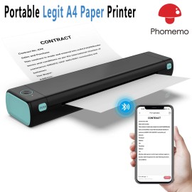 Phomemo M08F Original Portable A4 Legit Bluetooth Printer for Travel TATTOO  LOT - 100 Sheets Thermal A4 Printing Paper