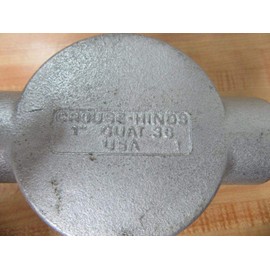 Crouse-Hinds GUAT36 Electrogalvanized and Aluminum Acrylic Paint Feraloy Iron Alloy Conduit Outlet Box With Cover 3 Inch 15.5 Cubic-Inch Series GUAT Condulet