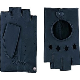 Roeckl Florence Motorist Leather Gloves Women's Classic Navy Half Finger Gloves (7)