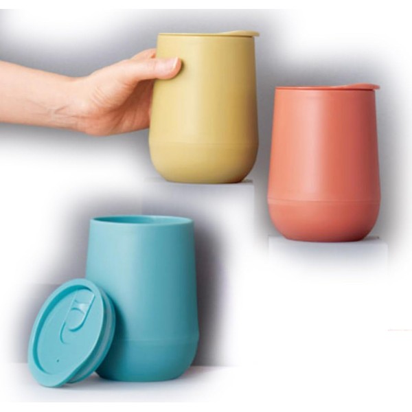 Marutatsu Tumbler, Plastic, Double Wall Design, With Lid, Stylish, Drop