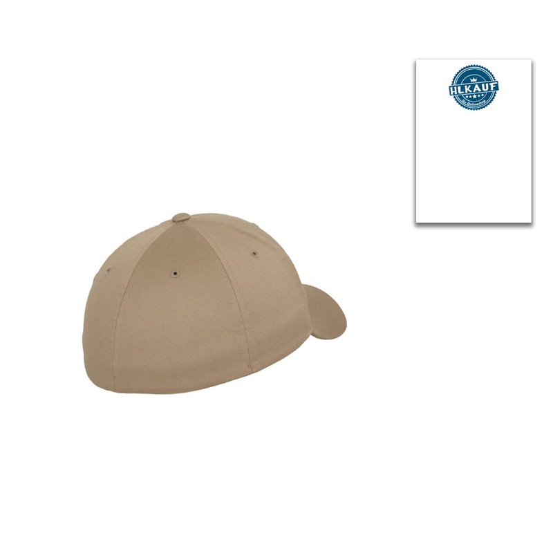 HLKauf Flexfit Unisex Woolly Combed Cap, Baseball Cap, Grey Underside,