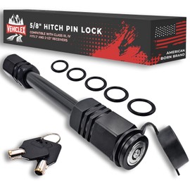 Vehiclex Trailer Hitch Pin Lock for 2" Receiver - Secure 5/8" Locking Pin for Class III, IV Hitch with Exclusive Tubular Key, Built Tough for Dust, Mud, and Thieves