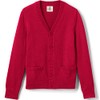 Lands' End Uniform Cotton Modal Button Front Cardigan Red Kids