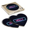 2 x Heart Coasters - Neon Sign Design Holly Name