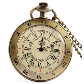 Fogitbok Vintage Pocket Watches for Men with Chains, Analog Pocketwatch for Women Roman No. Gifts for Dad/Grandpa Gifts for Him for Birthday