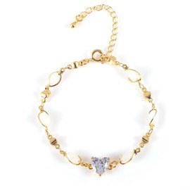 (April) Heart Birthstone bracelet women's heart Birthstone bracelet heart Birthstone best friend bracelet mother daughter bracelet