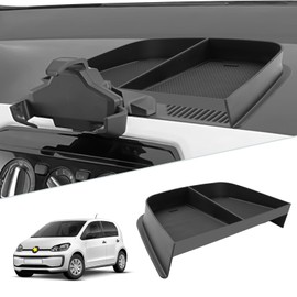 SKTU Centre Armrest Organiser Compatible with V*W UP GTI Seαt Mii Skodα Citigo Multifunctional Instrument Panel Storage Box with Non-Slip Pad