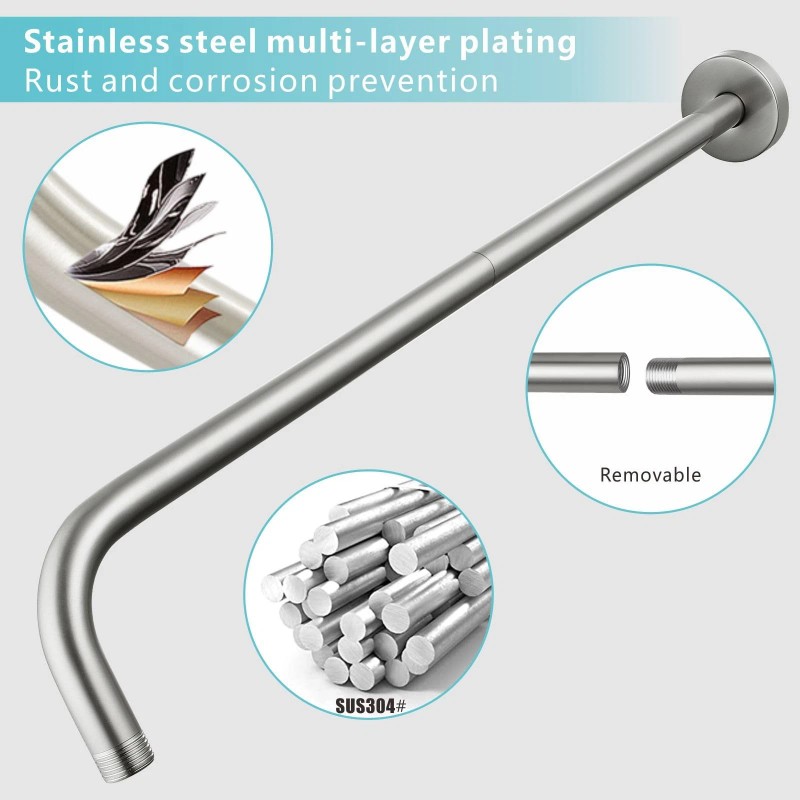 Nuodan Shower Arm with Flange, 24 Inches Wall Mount Replacement