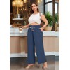 Lastshe Plus Size Pants for Curvy Women High Waist Wide