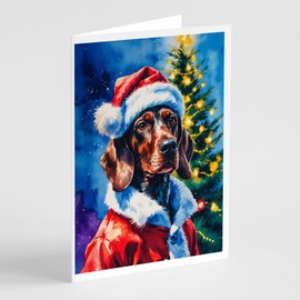 Caroline's Treasures German Wirehaired Pointer Christmas Greeting Cards Pack of 8 Blank Cards with Envelopes Whimsical A7 Size 5x7