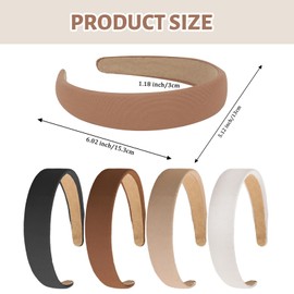 TELAIN Pack of 4 Headbands for Women, Non-Slip Fashionable Hair Bands, 2.5 cm Wide Headbands, Cute Hair Bands for Girls, Elastic Hair Bands for Autumn