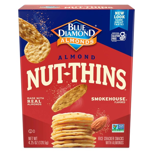 Blue Diamond Almonds Nut-Thins Cracker Crisps, Smokehouse, 4.25 Ounce (Pack of 12)