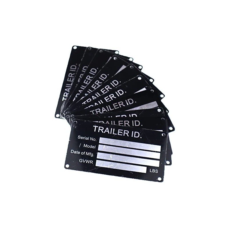 10PCS Blank Trailer VIN ID Plate Data TAG Serial Model