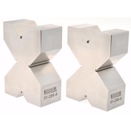 SPI 91-296-4 Cast Iron 4-Way V-Blocks: 3-3/4" L x 2-3/4" H x 1-3/4" W, 90° Angle, 3/4" to 2" Capacity, Matched Pair