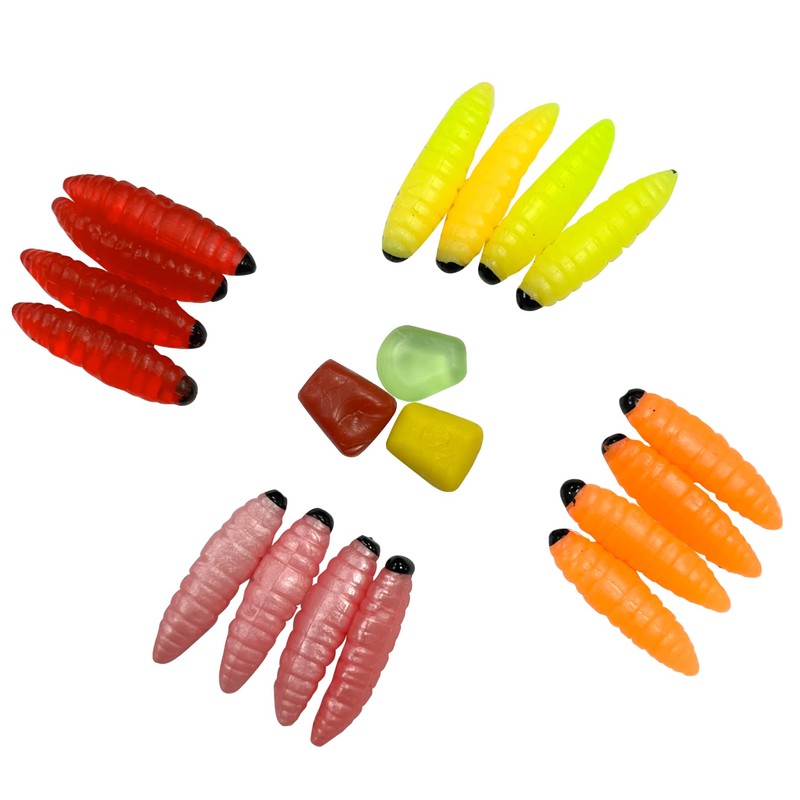 JSHANMEI 220PCS/Box Carp Fishing Tackle Box Artificial Plastic Fake Baits