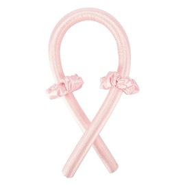 Heatless Curling Rod Headband, No Heat Silk Ribbon Rollers for Overnight Sleeping Curls, Styling Kit for Women Girls (Light Pink, One Size)