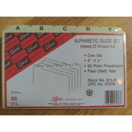 Smead 25 Point Alphabetic Card Guides 1/5-Cut Top Tab A To Z  5 X 8 Heavy Duty