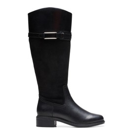 Clarks Women's Maye Carly Knee High Boot, Black, 8.5 Wide