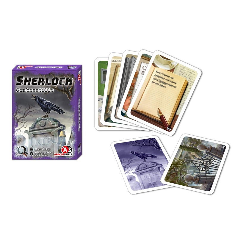 ABACUSSPIELE Sherlock 48201 Grave Silence Crime Card Game Silver
