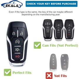 EKALA for Ford Key Fob Cover with Keychain Lanyard, 4 5 Buttons Soft TPU Keys Shells White Key Fob Cover Compatible with Ford F150 Explorer Mustang Edge Lincoln MKZ MKX MKC(Frd-2+3)