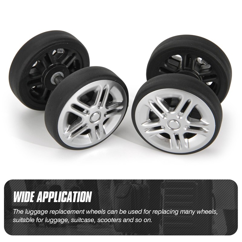 Zoofen 8 Pcs Luggage Replacement Wheels 60 x 12mm Double