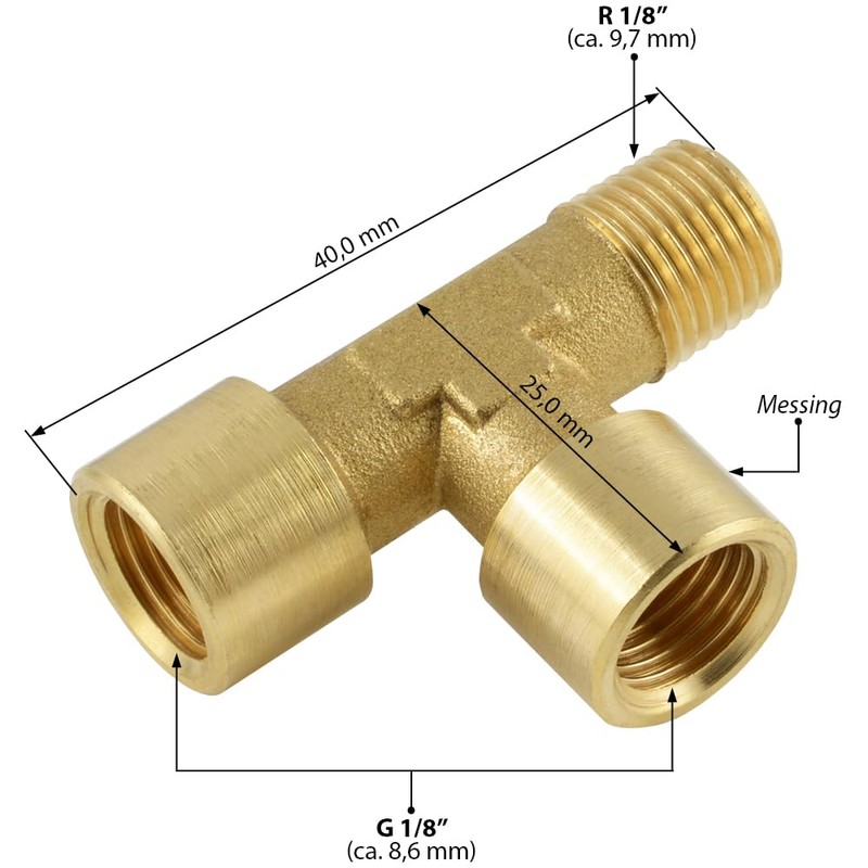 Fittingteile - T-Piece Internal/Female Thread Compressed Air Water Sanitary Fittings