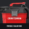 CRAFTSMAN V20 Cordless Vacuum Cleaner, Shop Vac Wet/Dry, 2 Gallon,