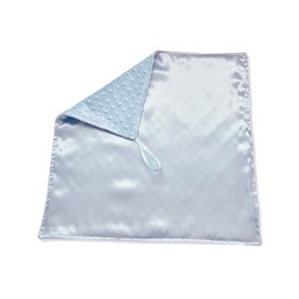 MEG ORIGINAL Baby Boy Security Blanket, Satin + Minky with Loop (Baby Blue)