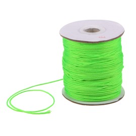 sourcing map 1.5mm Nylon String Cord 150 Yards Nylon Satin String Bracelet String Chinese Knotting Cord Beading Thread for Jewelry Making Braided Necklaces Macrame Trim Craft Fluorescent Green