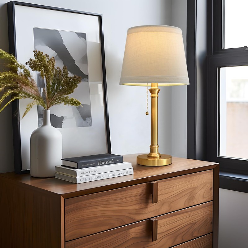 Oneach Modern Gold Brass Table Lamp Set of 2 for