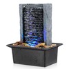 Tabletop Fountain Indoor Waterfall Rock Fountain LED-Lights Water Feature Waterfall