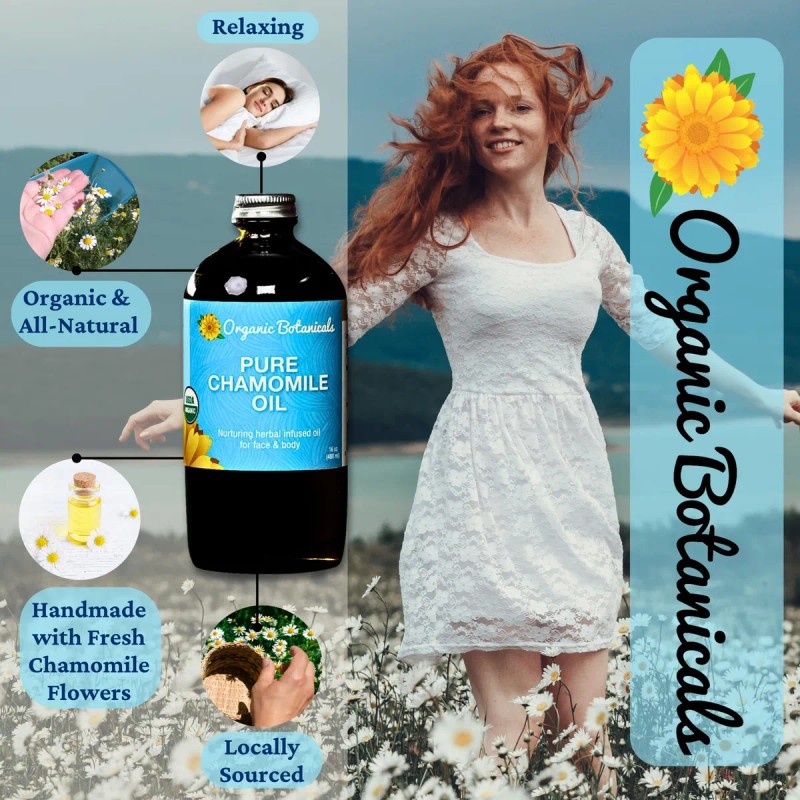 Organic Botanicals Aceite Manzanilla Orgánico 16 Oz