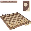 OUMODA Walnut 15" Magnetic Checkers Board Game Set - Folding