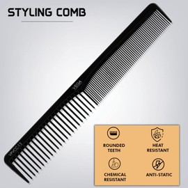 Vega Professional Styling Comb (Carbon Anti-Static Black Line Hair Comb)(VPVCC-13)