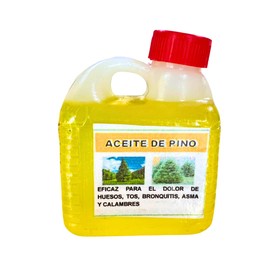 Aceite Natural de Pino 125ml, destilado de trementina de pino, muy aromático, relajante. externo.