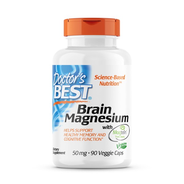Doctor's Best, Brain Magnesium Vegetable Capsules, 90 Count (Pack of 1)